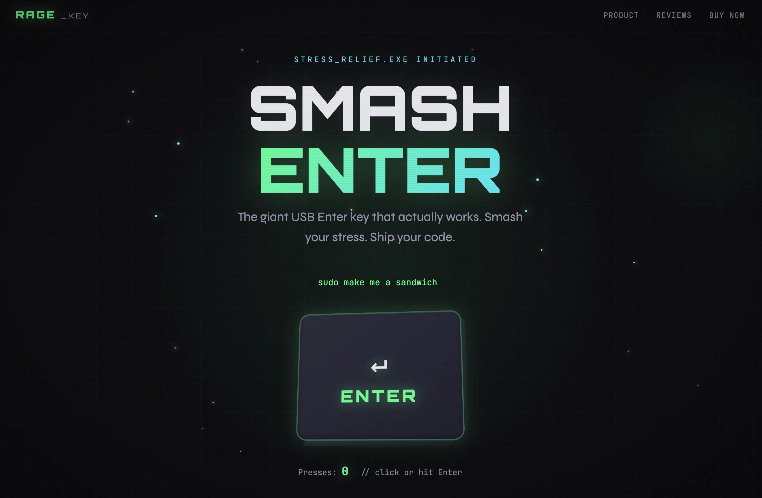 RAGE_KEY — landing page cyberpunk